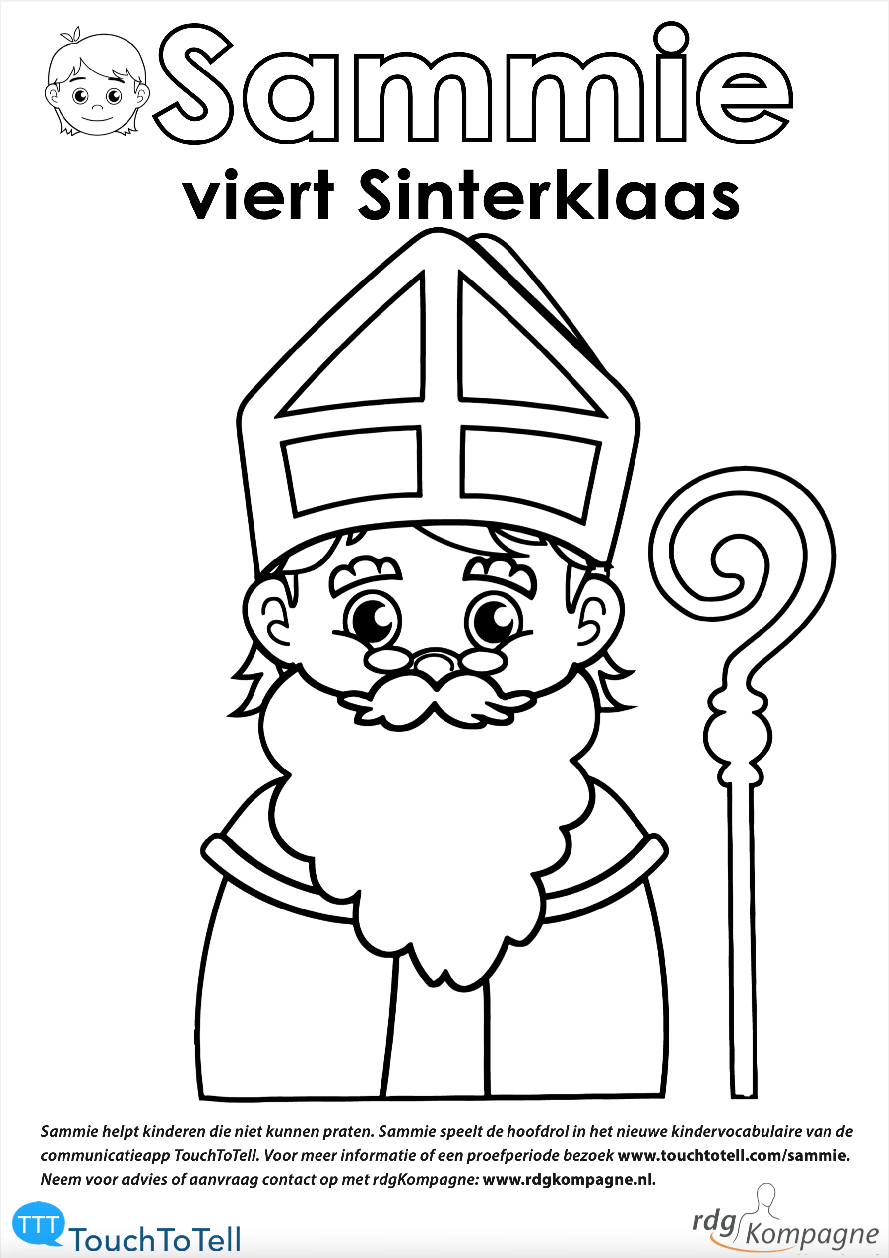 lijn Omgekeerd Fruit groente Kleurplaten Sammie: Sinterklaas en Piet - TouchToTell