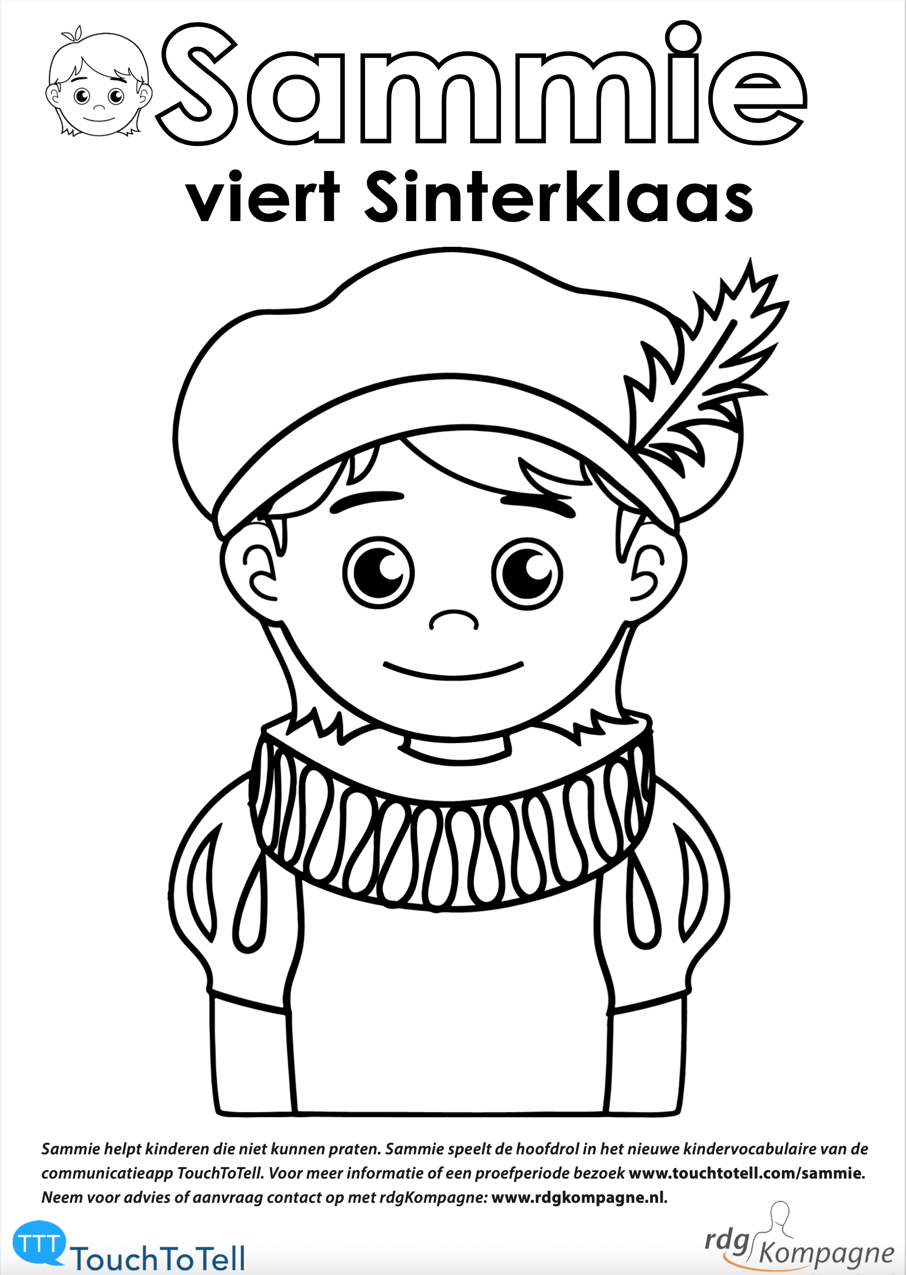 kleurplaat sammie touchtotell sinterklaas en piet