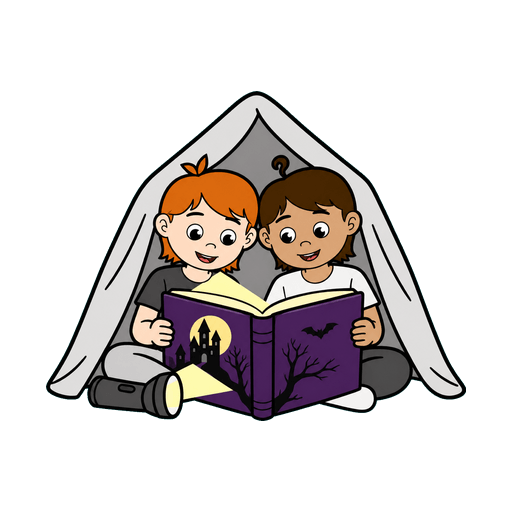 Sammie en Bobbie lezen samen een spannend boek.
